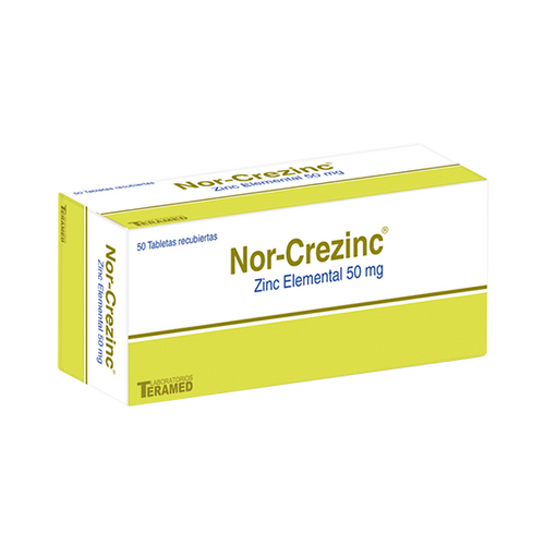 Nor-crezinc 50 mg X 50 tabletas