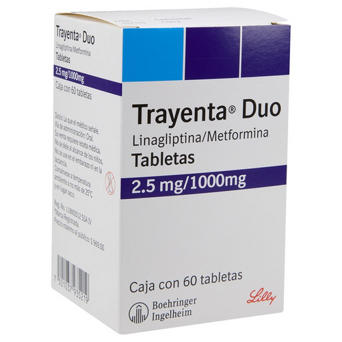 Trayenta Duo 2.5mg/ 1000 mg X 60 tabletas