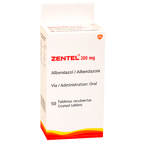 Zentel 200 mg X 50 tabletas