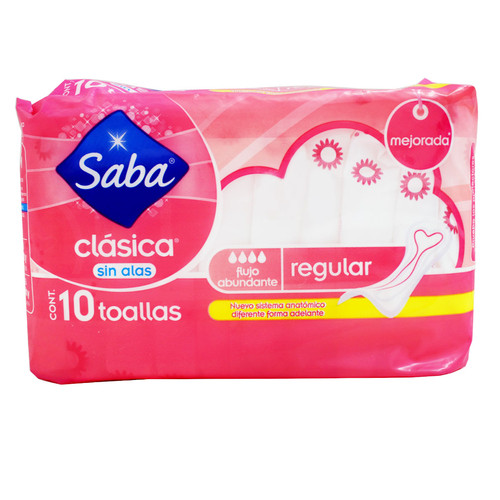 Toalla Femenina Saba Clasica Sin Alas x 10