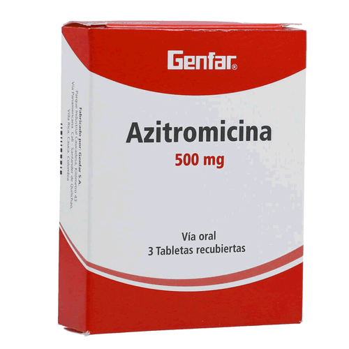 Azitromicina Genfar 500 mg X 3 tabletas