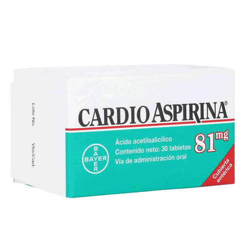 Cardioaspirina 81 mg X 30 tabletas