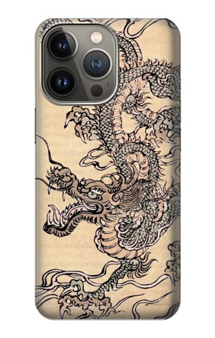 W0318 Antique Dragon Hard Case and Leather Flip Case For iPhone 13 Pro