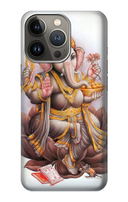 W2820 Hindu God Ganesha Ganapati Vinayaka Hard Case and Leather Flip Case For iPhone 13 Pro