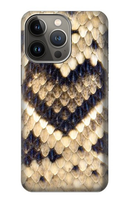 W3417 Diamond Rattle Snake Graphic Print Hard Case and Leather Flip Case For iPhone 13 Pro