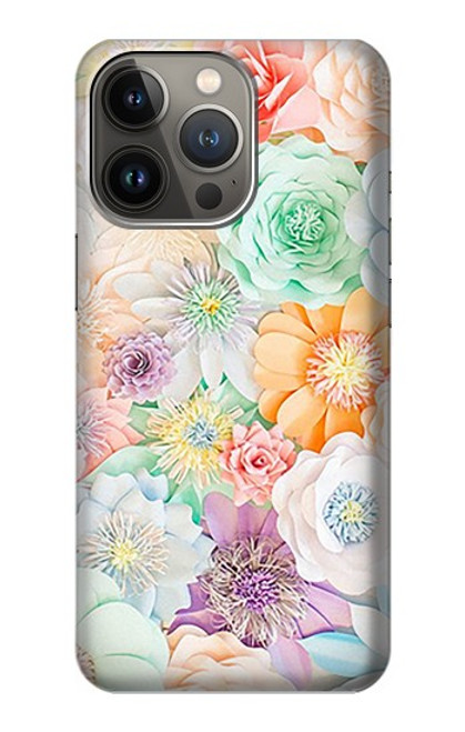 W3705 Pastel Floral Flower Hard Case and Leather Flip Case For iPhone 13 Pro
