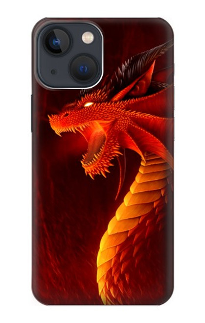 W0526 Red Dragon Hard Case and Leather Flip Case For iPhone 13 mini