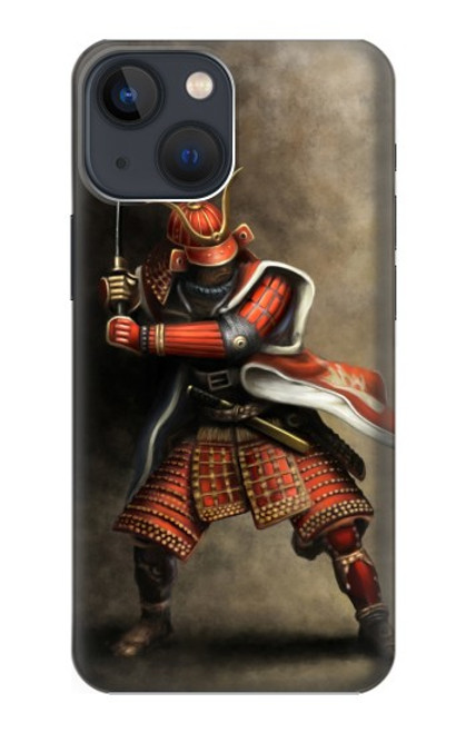 W0796 Japan Red Samurai Hard Case and Leather Flip Case For iPhone 13 mini