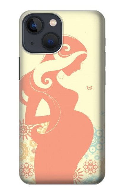 W0815 Pregnant Art Hard Case and Leather Flip Case For iPhone 13 mini