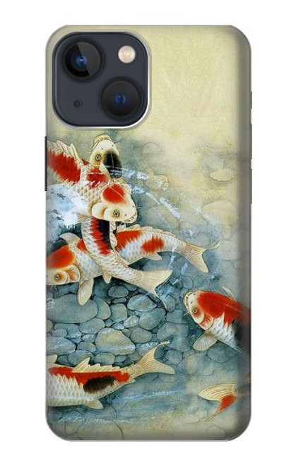 W1654 Koi Carp Fish Art Painting Hard Case and Leather Flip Case For iPhone 13 mini