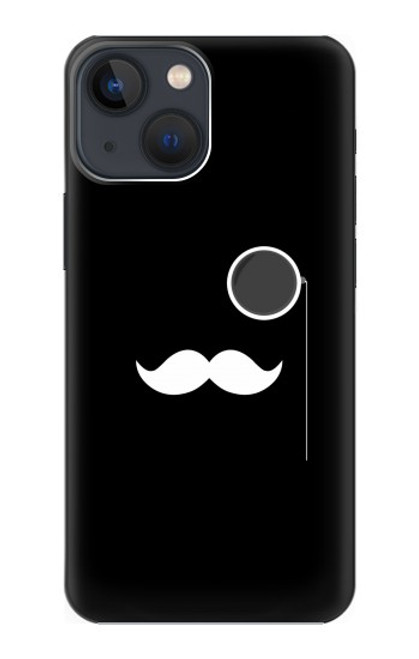 W1946 Sir Mustache Minimalism Hard Case and Leather Flip Case For iPhone 13 mini