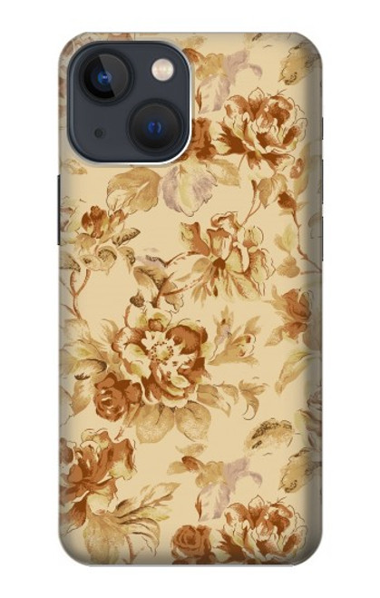 W2180 Flower Floral Vintage Pattern Hard Case and Leather Flip Case For iPhone 13 mini