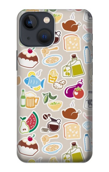 W2321 Food and Drink Seamless Hard Case and Leather Flip Case For iPhone 13 mini