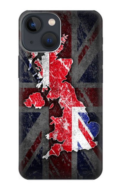 W2936 UK British Flag Map Hard Case and Leather Flip Case For iPhone 13 mini