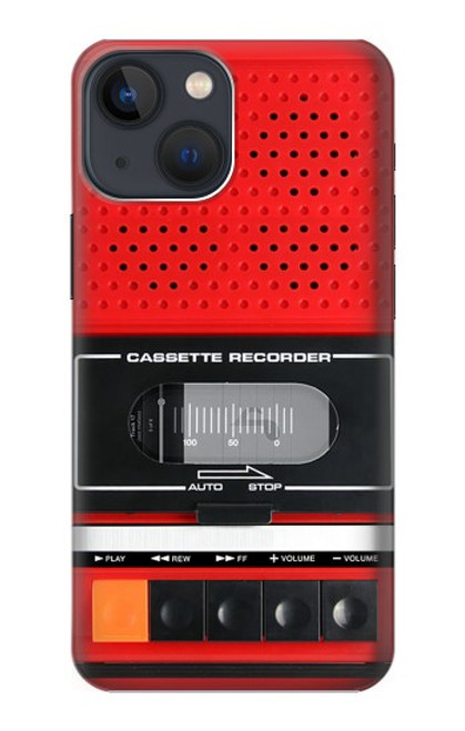 W3204 Red Cassette Recorder Graphic Hard Case and Leather Flip Case For iPhone 13 mini