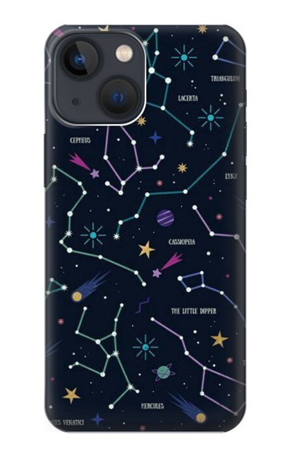 W3220 Star Map Zodiac Constellations Hard Case and Leather Flip Case For iPhone 13 mini