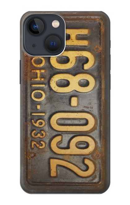 W3228 Vintage Car License Plate Hard Case and Leather Flip Case For iPhone 13 mini