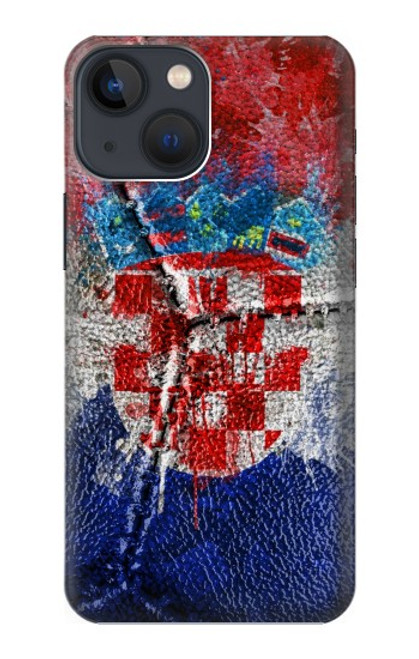 W3313 Croatia Flag Vintage Football Graphic Hard Case and Leather Flip Case For iPhone 13 mini