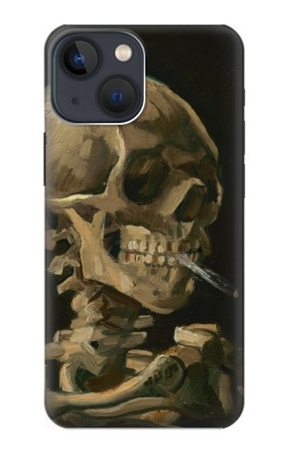 W3358 Vincent Van Gogh Skeleton Cigarette Hard Case and Leather Flip Case For iPhone 13 mini