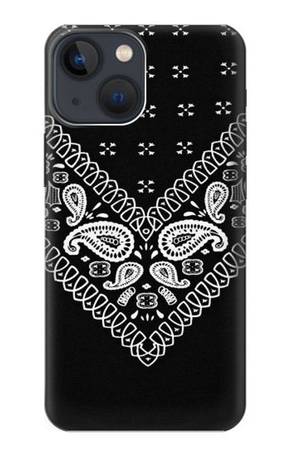 W3363 Bandana Black Pattern Hard Case and Leather Flip Case For iPhone 13 mini