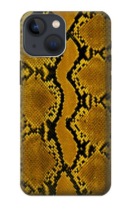 W3365 Yellow Python Skin Graphic Print Hard Case and Leather Flip Case For iPhone 13 mini