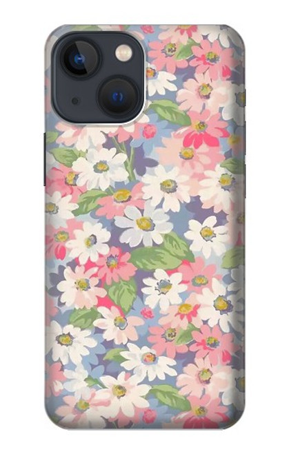 W3688 Floral Flower Art Pattern Hard Case and Leather Flip Case For iPhone 13 mini