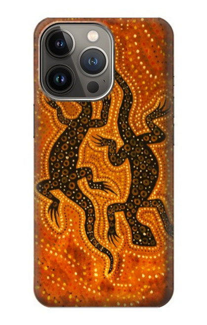 W2901 Lizard Aboriginal Art Hard Case and Leather Flip Case For iPhone 13 Pro Max