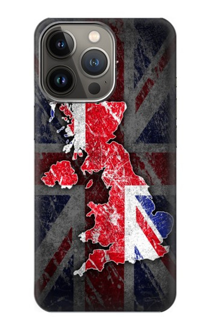 W2936 UK British Flag Map Hard Case and Leather Flip Case For iPhone 13 Pro Max