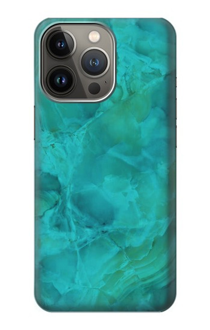 W3147 Aqua Marble Stone Hard Case and Leather Flip Case For iPhone 13 Pro Max