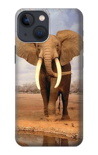 W0310 African Elephant Hard Case and Leather Flip Case For iPhone 13