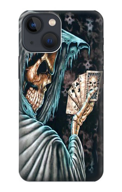 W0748 Grim Reaper Death Poker Hard Case and Leather Flip Case For iPhone 13