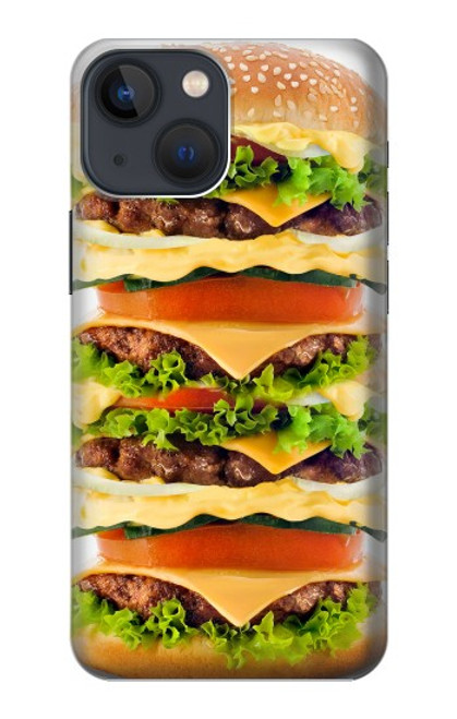 W0790 Hamburger Hard Case and Leather Flip Case For iPhone 13