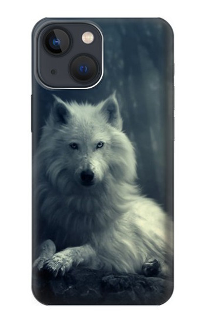 W1516 White Wolf Hard Case and Leather Flip Case For iPhone 13