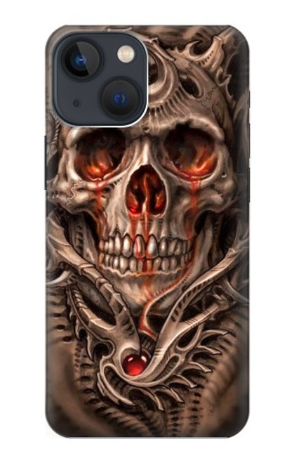 W1675 Skull Blood Tattoo Hard Case and Leather Flip Case For iPhone 13