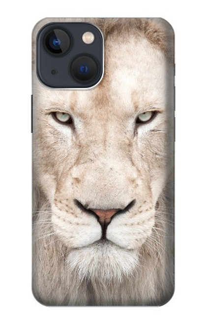 W2399 White Lion Face Hard Case and Leather Flip Case For iPhone 13