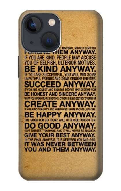 W2513 Mother Teresa Anyway Quotes Hard Case and Leather Flip Case For iPhone 13