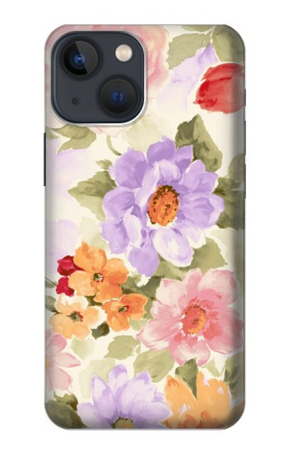 W3035 Sweet Flower Painting Hard Case and Leather Flip Case For iPhone 13