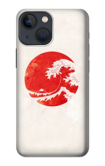 W3237 Waves Japan Flag Hard Case and Leather Flip Case For iPhone 13