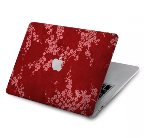 W3817 Red Floral Cherry blossom Pattern Hard Case Cover For MacBook Air 13″ - A1932, A2179, A2337