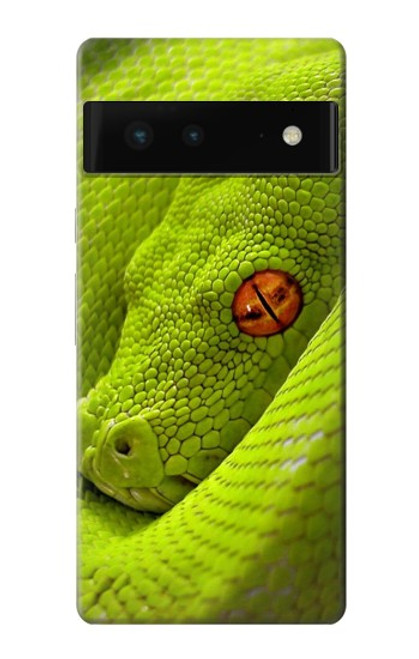 W0785 Green Snake Hard Case and Leather Flip Case For Google Pixel 6