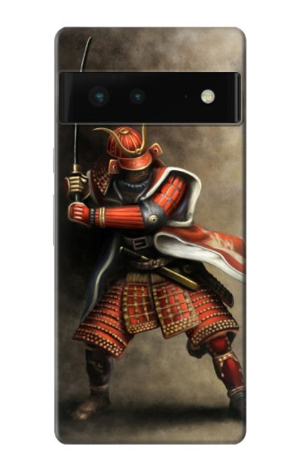 W0796 Japan Red Samurai Hard Case and Leather Flip Case For Google Pixel 6
