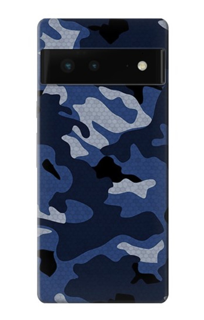 W2959 Navy Blue Camo Camouflage Hard Case and Leather Flip Case For Google Pixel 6