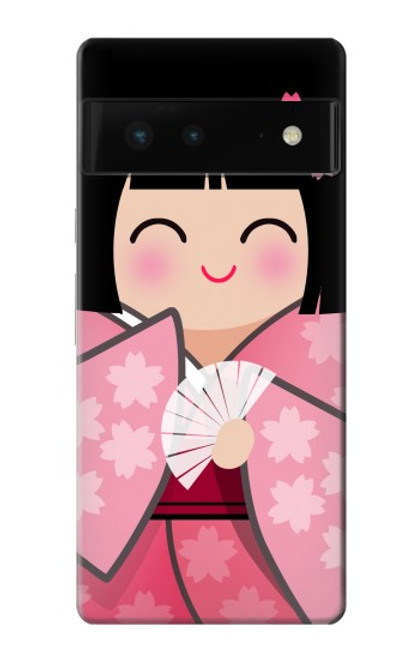 W3042 Japan Girl Hina Doll Kimono Sakura Hard Case and Leather Flip Case For Google Pixel 6