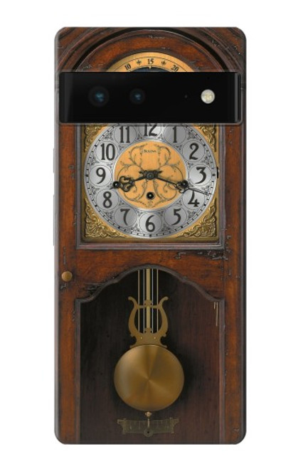 W3173 Grandfather Clock Antique Wall Clock Hard Case and Leather Flip Case For Google Pixel 6