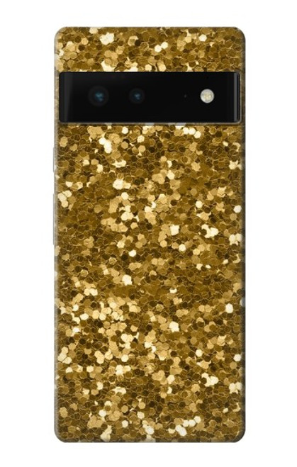 W3388 Gold Glitter Graphic Print Hard Case and Leather Flip Case For Google Pixel 6