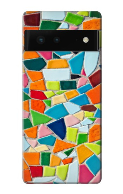 W3391 Abstract Art Mosaic Tiles Graphic Hard Case and Leather Flip Case For Google Pixel 6