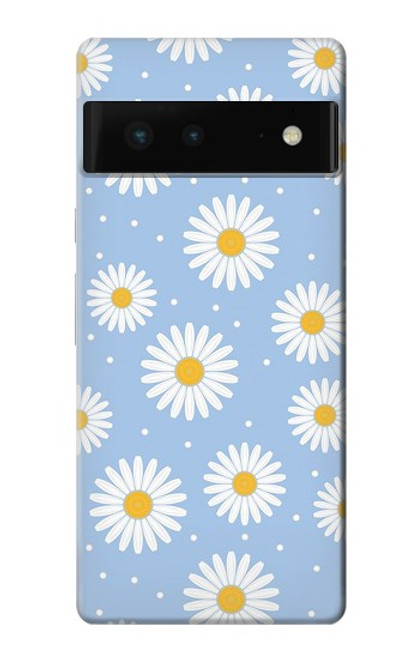 W3681 Daisy Flowers Pattern Hard Case and Leather Flip Case For Google Pixel 6