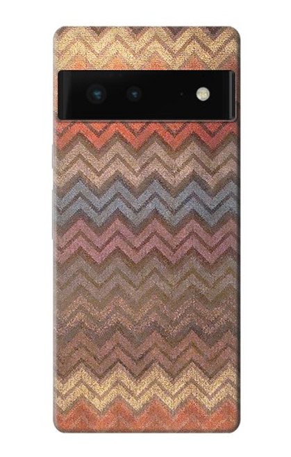 W3752 Zigzag Fabric Pattern Graphic Printed Hard Case and Leather Flip Case For Google Pixel 6