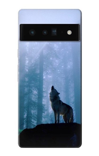 W0935 Wolf Howling in Forest Hard Case and Leather Flip Case For Google Pixel 6 Pro