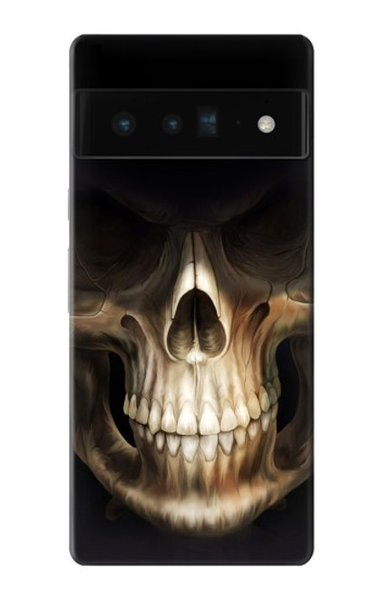 W1107 Skull Face Grim Reaper Hard Case and Leather Flip Case For Google Pixel 6 Pro